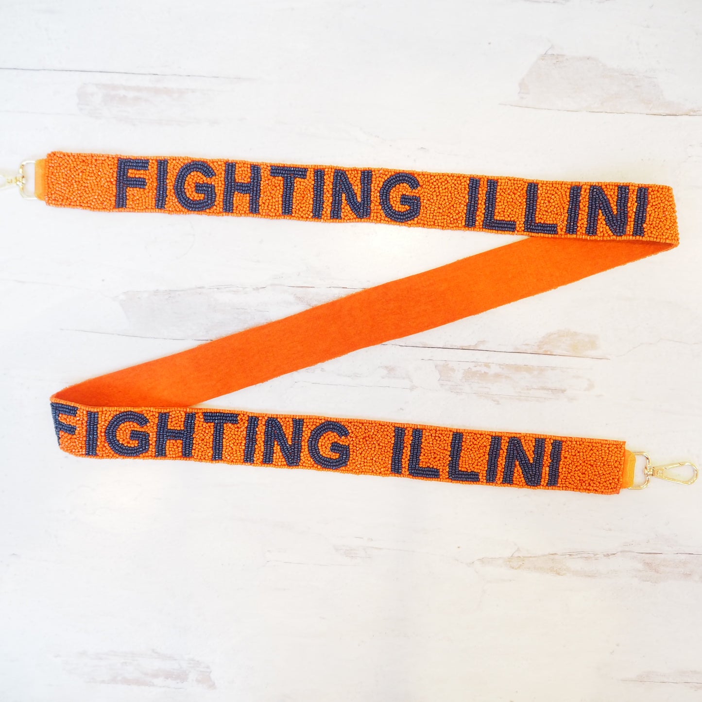 Fighting Illini Beaded Purse Strap