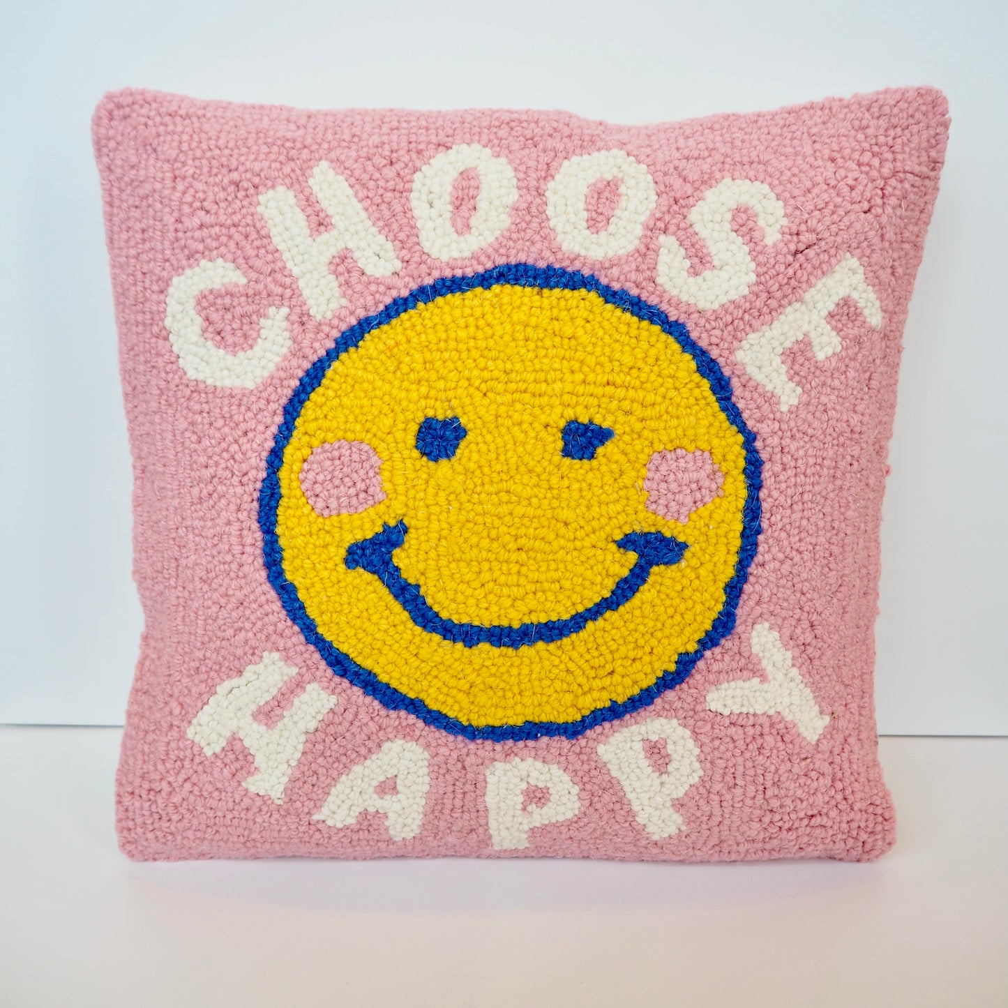 Hooked Choose Happy Pillow