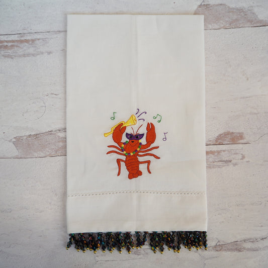 Beaded Crawfish Kitchen Towel
