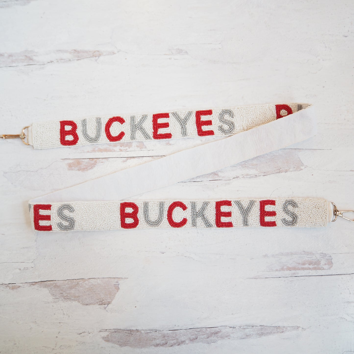  Lashicorn Ohio Beaded Purse Strap for College Football Fans   1.5” x 49” Buckeye Red, Gray, and White to Attach to Clear Stadium Purse  State Football Team : Sports & Outdoors