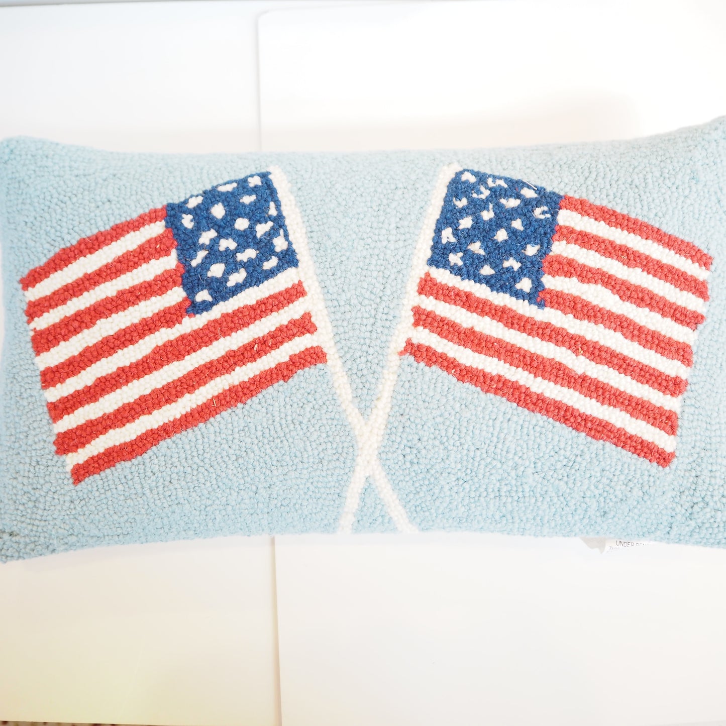 Hooked American Flag Pillow