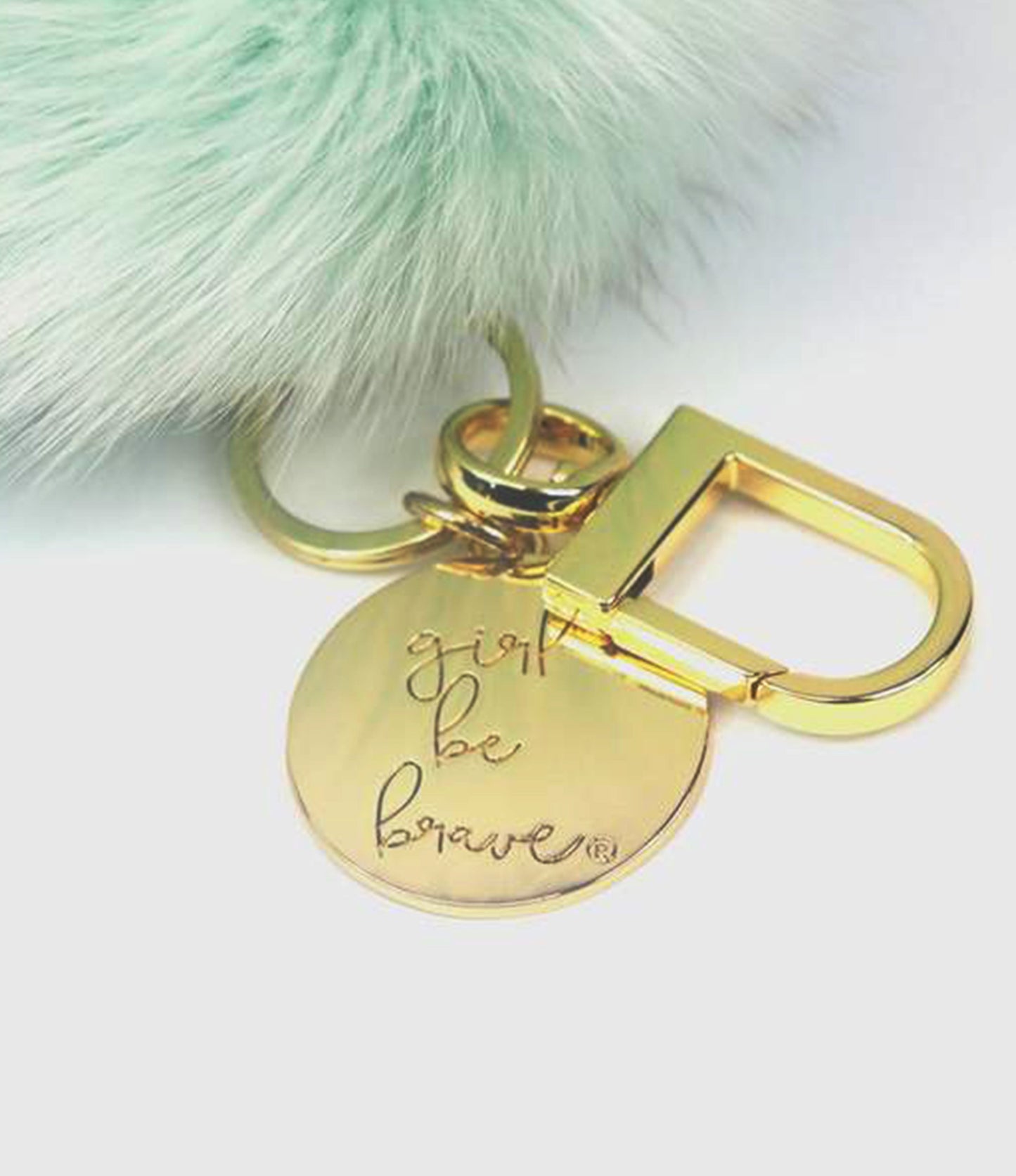 Girl Be Brave Jumbo Fur Keychain