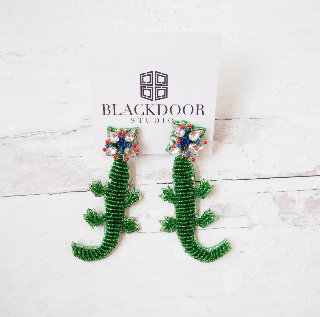 Beaded Gator Earrings~SALE