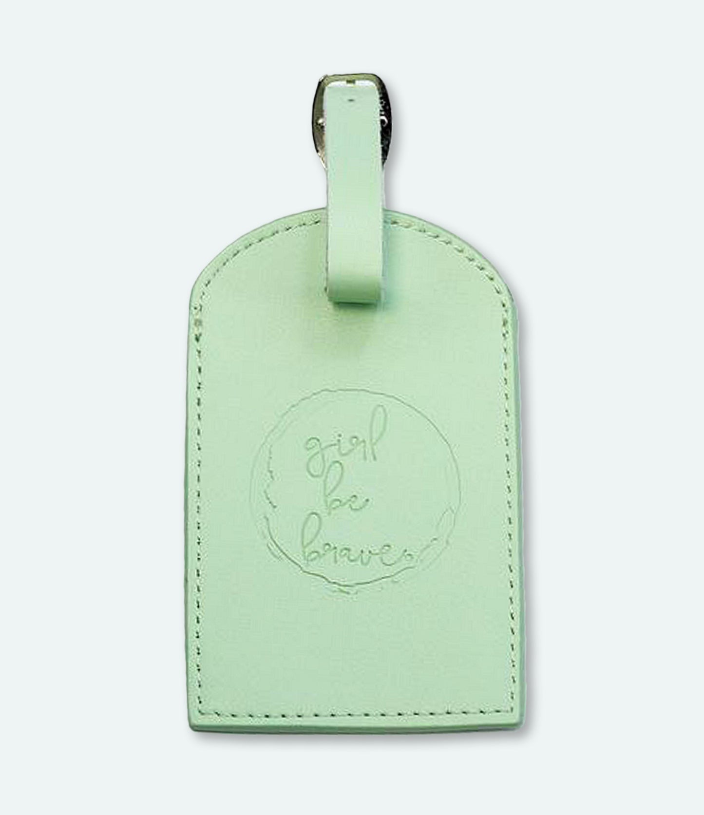 Girl Be Brave Genuine Leather Embossed Luggage Tag